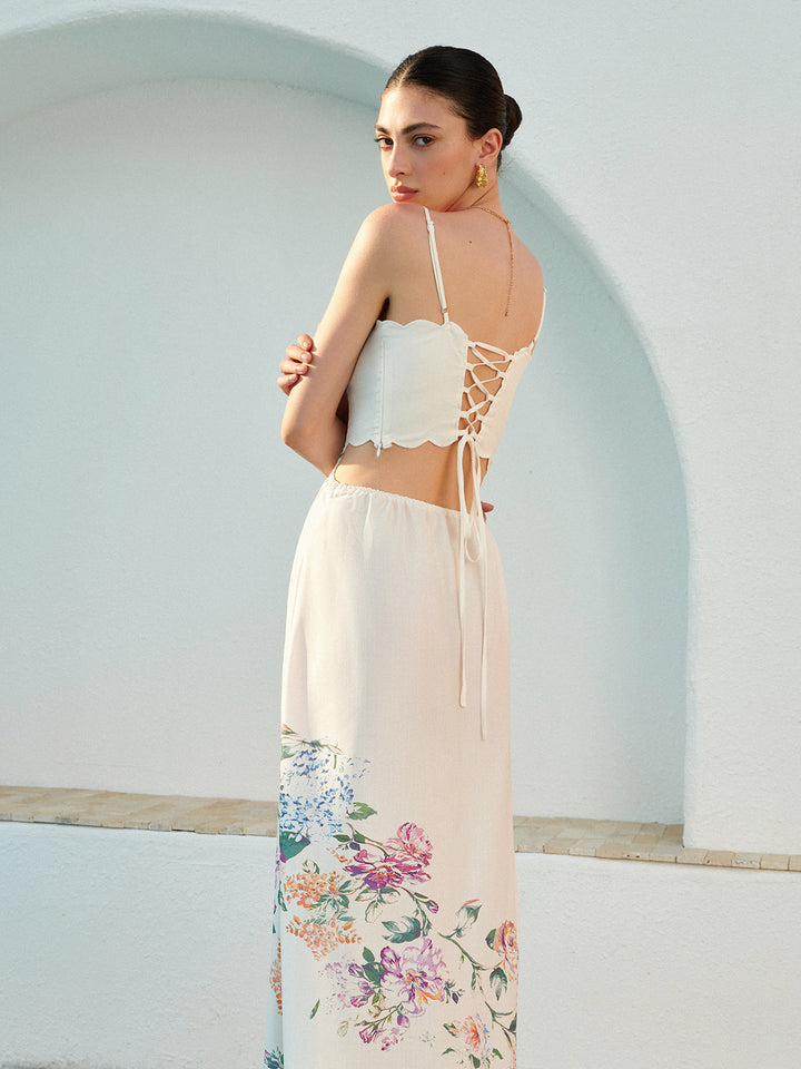 Classic white maxi sundress for women, a comfortable and stylish choice for warm summer days and evenings.