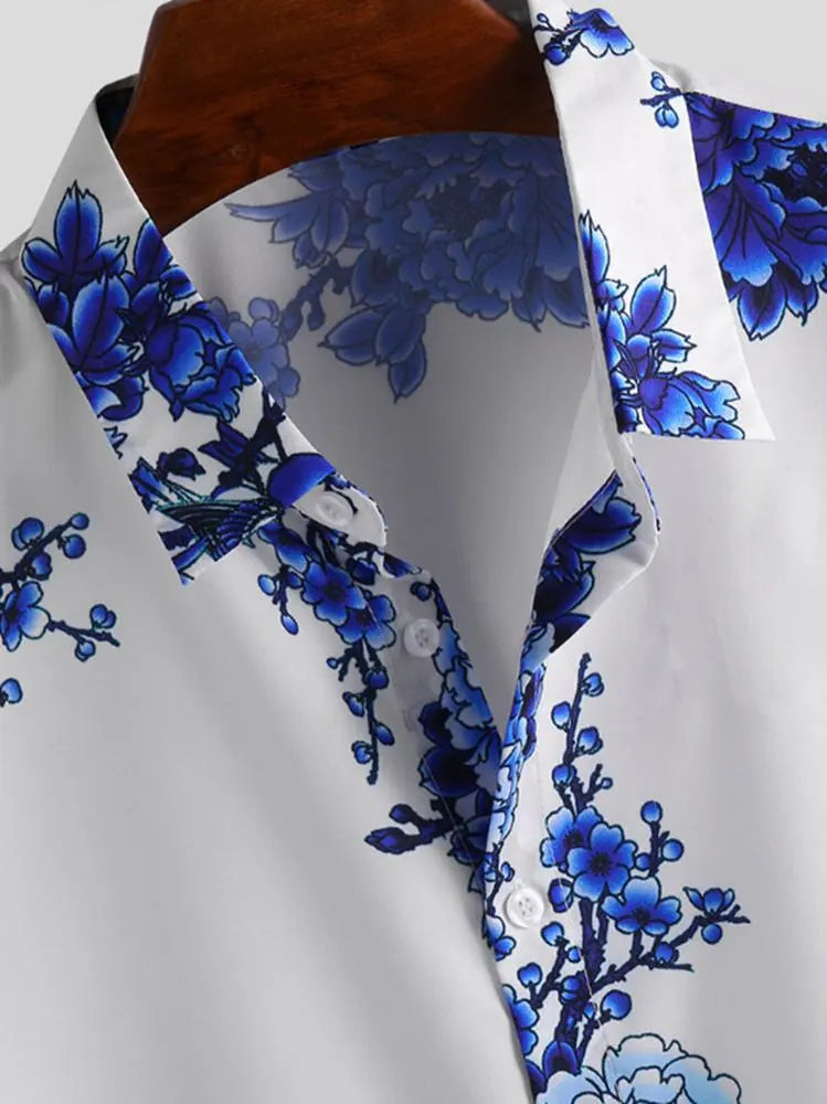 Fabrizio men's floral short sleeve shirt, a breathable choice for summer casual fashion.