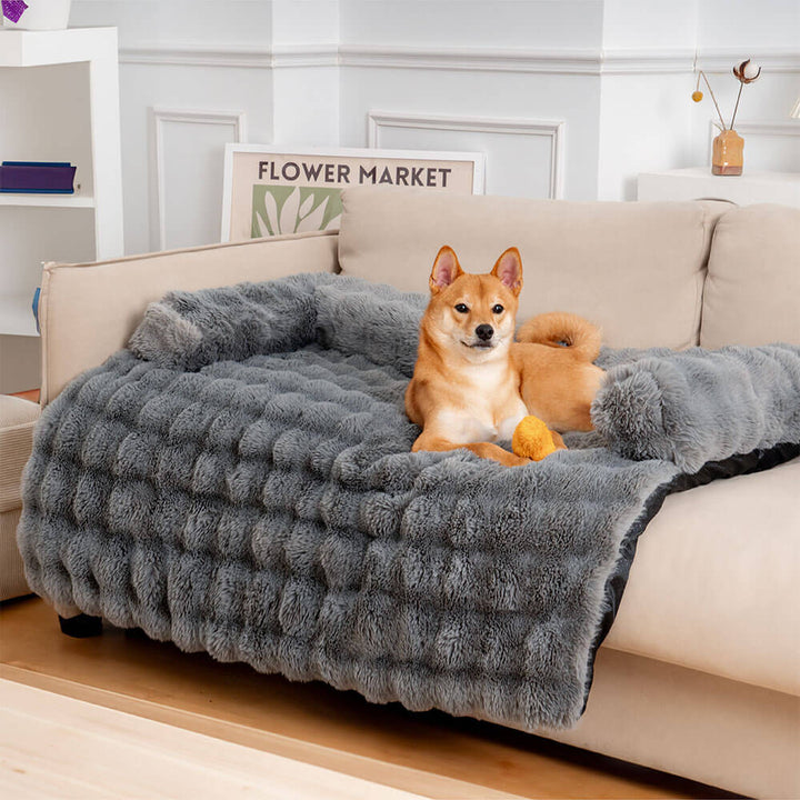 Fluffy Fuzzy Calming Dog Sofa Protector Mat - Lexians