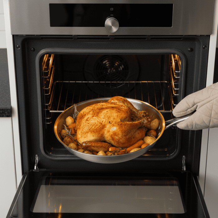 High-quality, uncoated titanium frying pan. A versatile and durable cooking pan for any modern kitchen.