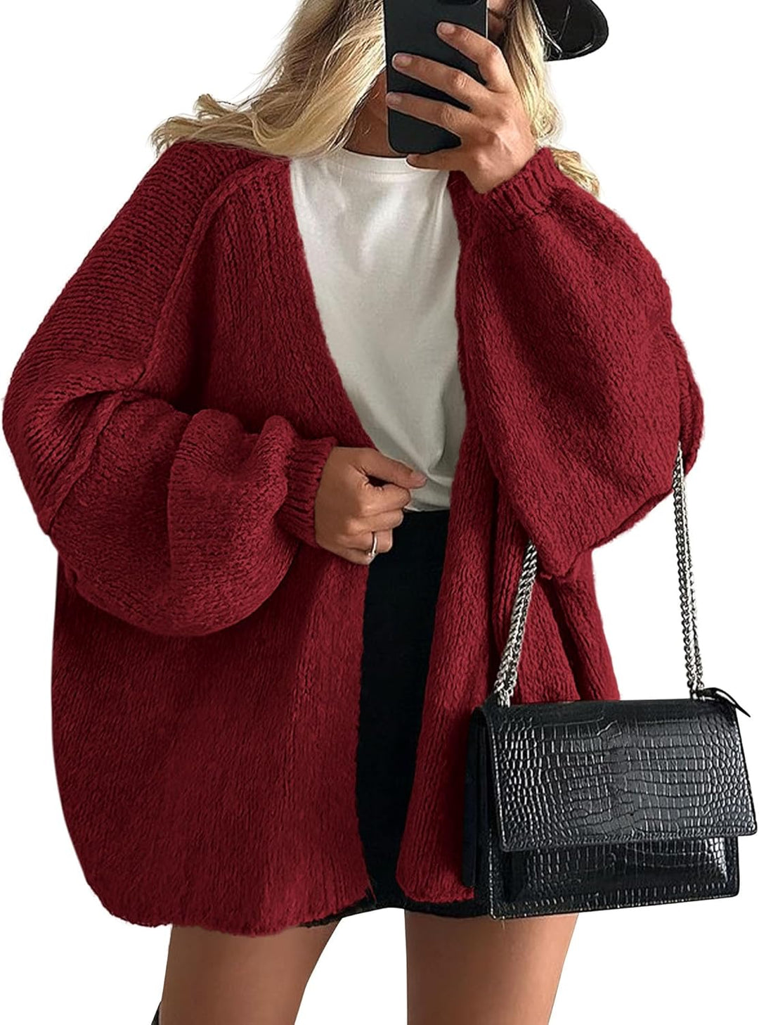 Gabriella loose knit oversized cardigan for women, lightweight spring layering piece and casual everyday knitwear