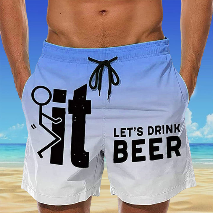 Comfortable men's Hawaii swim shorts, quick-dry fabric, elastic waist for a great fit.