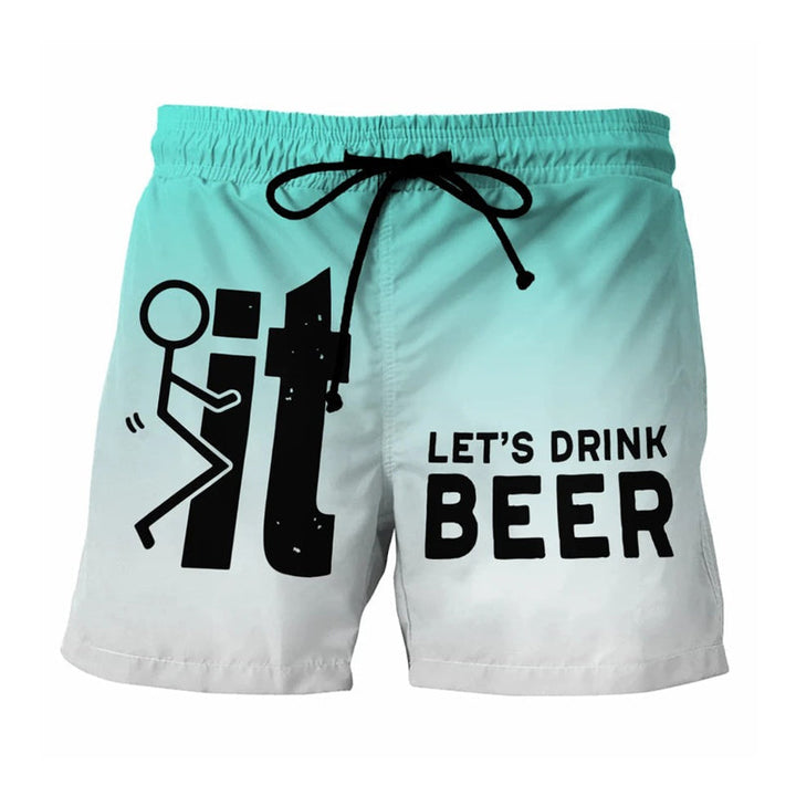 Men's fashion Hawaii swim shorts featuring vibrant print and elastic waist for beach style.
