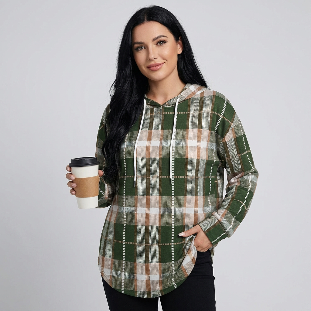 Women's comfortable crewneck sweatshirt, perfect for casual everyday style in fall & winter.