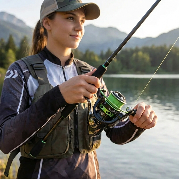 Unisex high-speed spinning reel designed for rapid fishing retrieves, great gear for any angler.