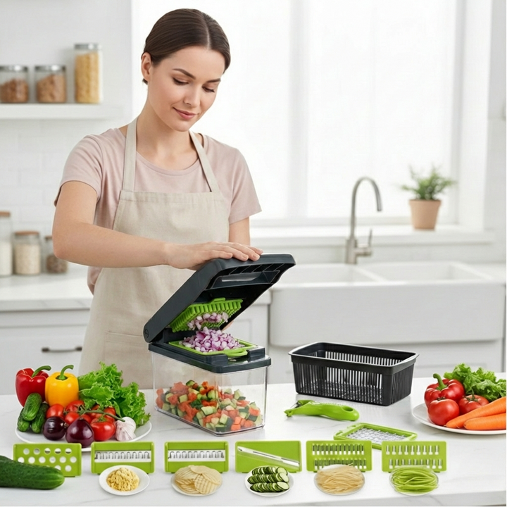 Kitchen multi-tool for healthy eating. Efficiently spiralize, slice & dice vegetables with this versatile food chopper.