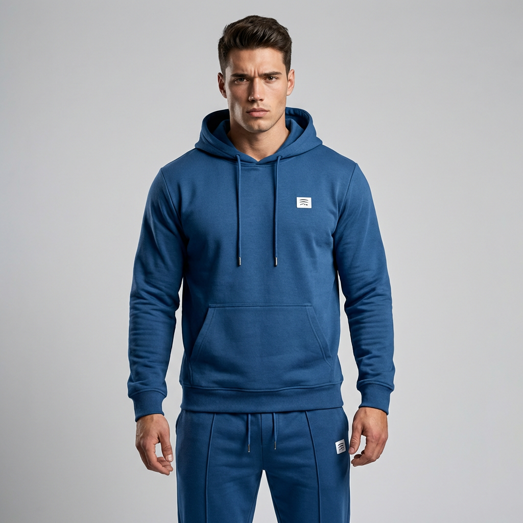 Men's cozy casual tracksuit set: comfy hoodie & sweatpants. Lounge wear & everyday style.