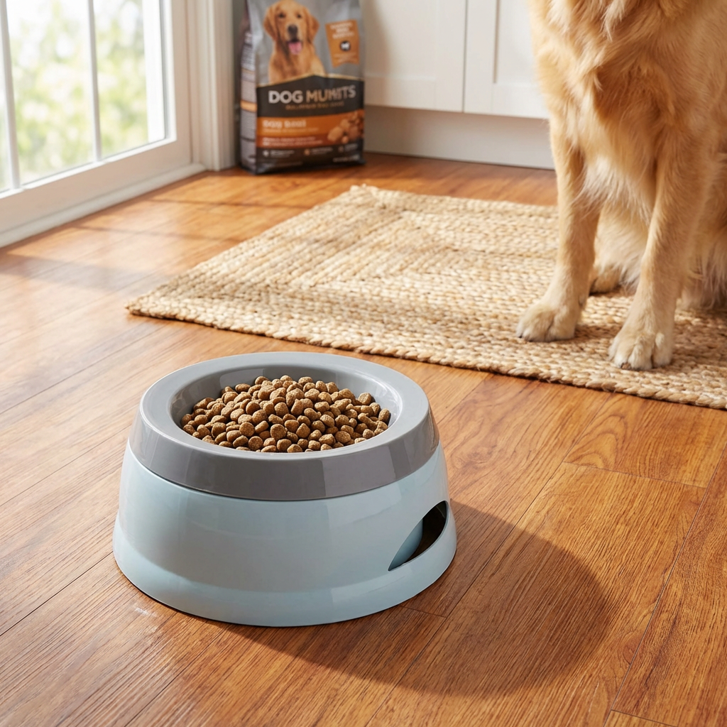 No-spill dog travel water bowl with floating disk, perfect for car rides & outdoor pet hydration. Portable & mess-free.