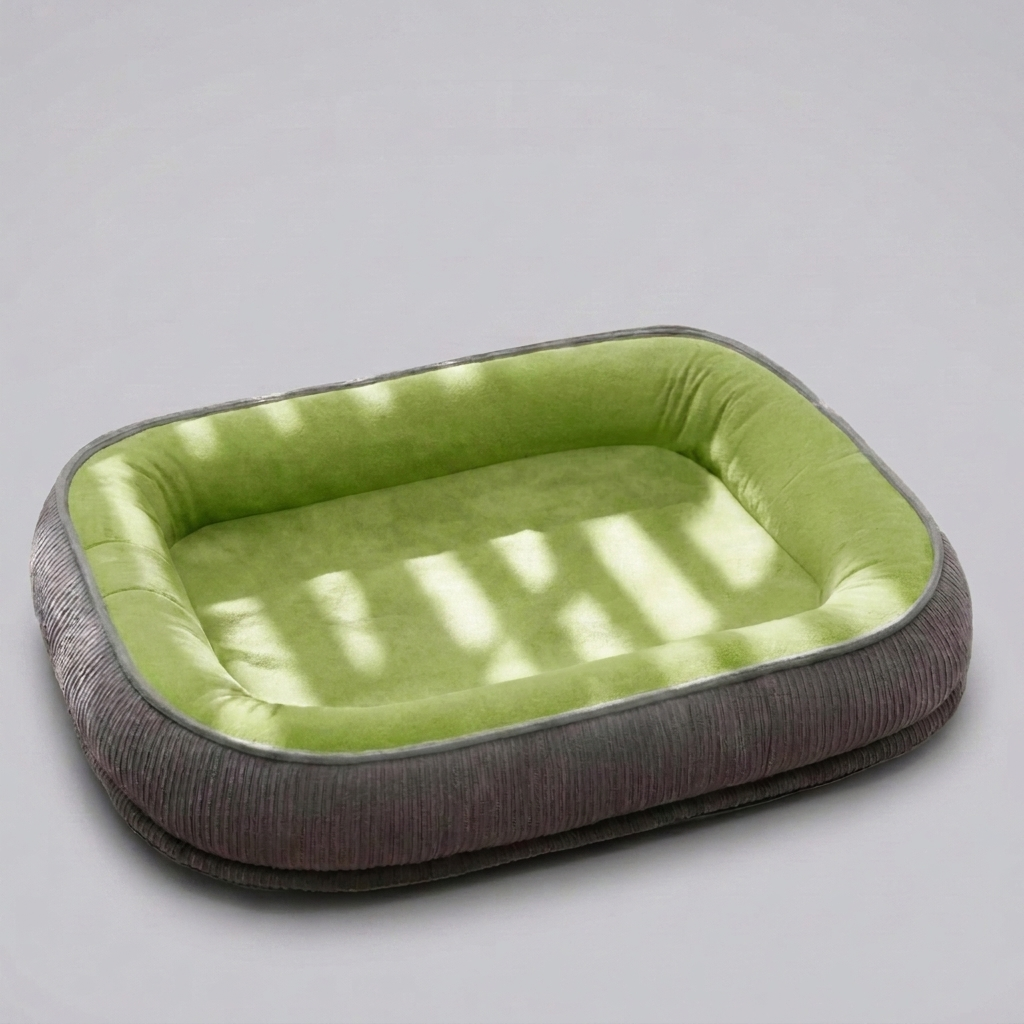 Comfortable suede pet bed, scratch-resistant & durable, designed for large dogs. Washable for easy care & longevity.