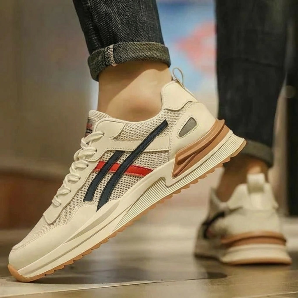 Men's breathable mesh lace-up sneakers for all-day comfort. Ideal walking shoes for everyday wear.