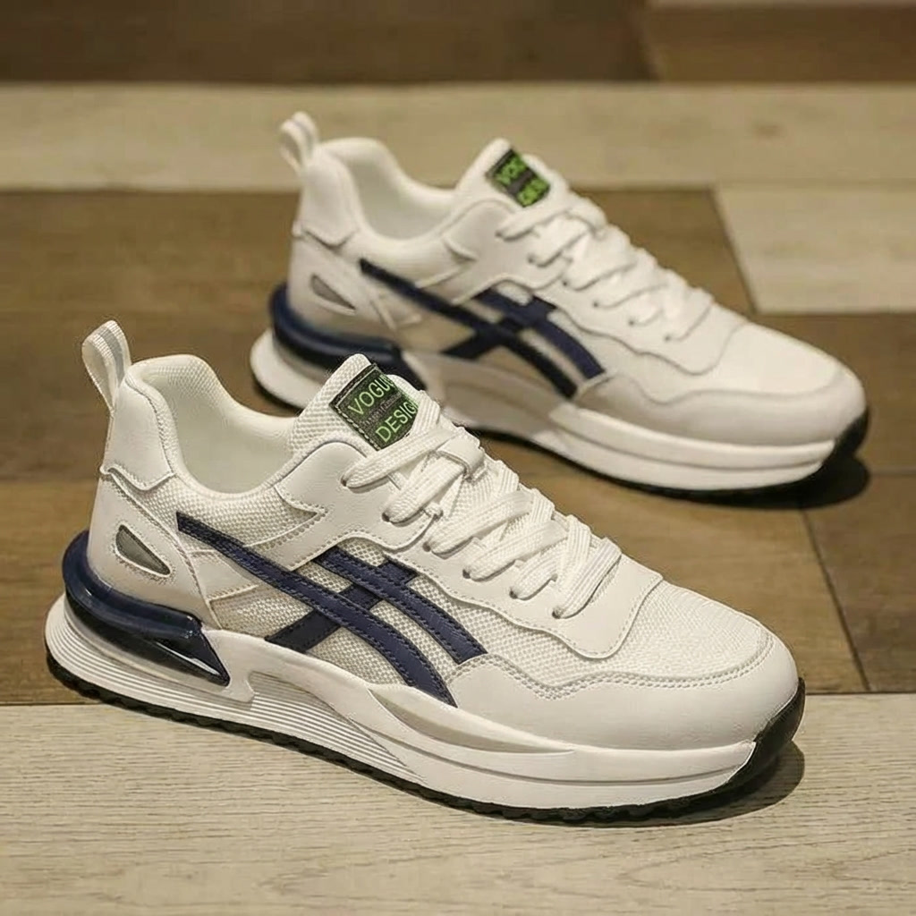 Versatile men's breathable mesh sneakers. Comfortable lace-up footwear, great as casual trainers or walking shoes.