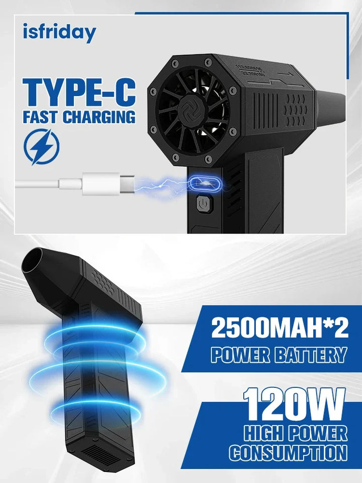 Eco-friendly cordless air blower, a powerful dust remover for electronics, home office, and even car detailing.