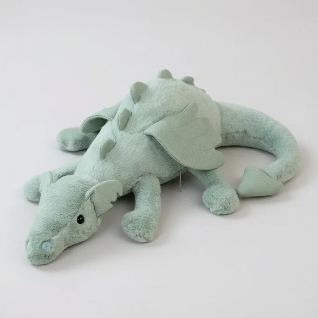 Huggable plush dragon toy for children, a soft stuffed animal perfect for imaginative play and comfort.