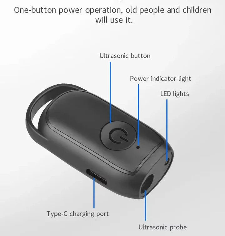 Unisex ultrasonic dog repeller for effective pet training & behavior control. Safe humane deterrent for outdoor use.