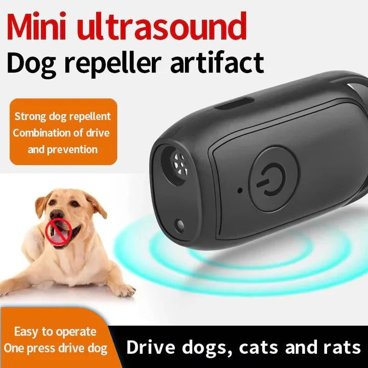 Effective ultrasonic dog deterrent for personal safety. Portable repeller aids humane dog training & behavior control.