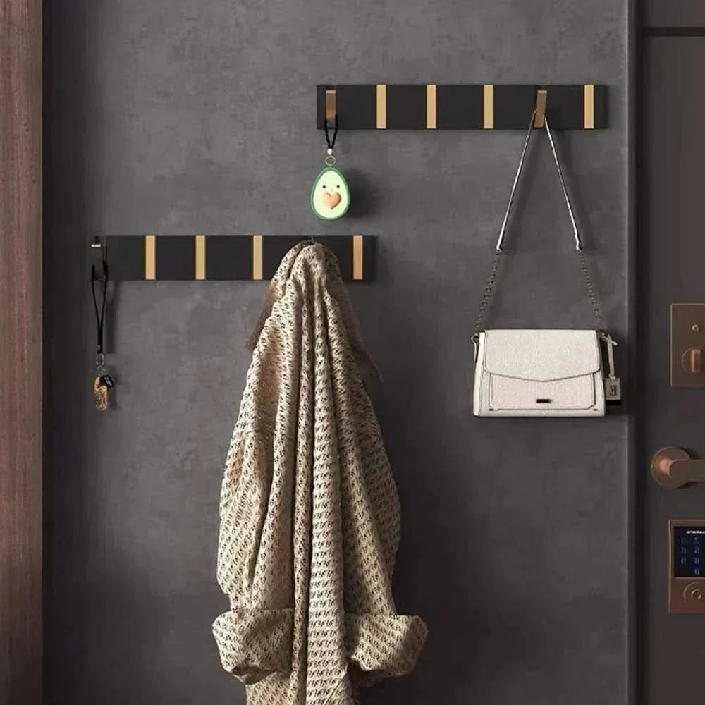 Modern folding wall hook, perfect for entryway coat & bag storage.