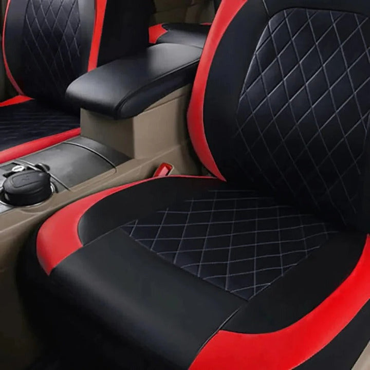 Premium PU leather waterproof full set car seat covers for lasting vehicle interior protection.