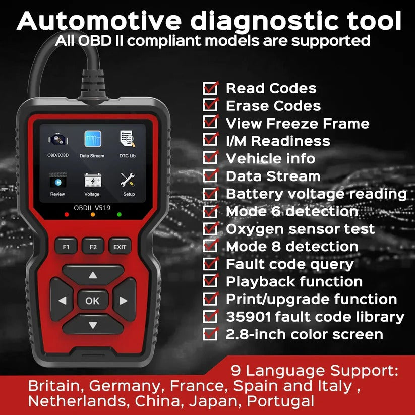 Advanced OBD2 engine analyzer for comprehensive vehicle diagnostics across all car, truck & SUV models.