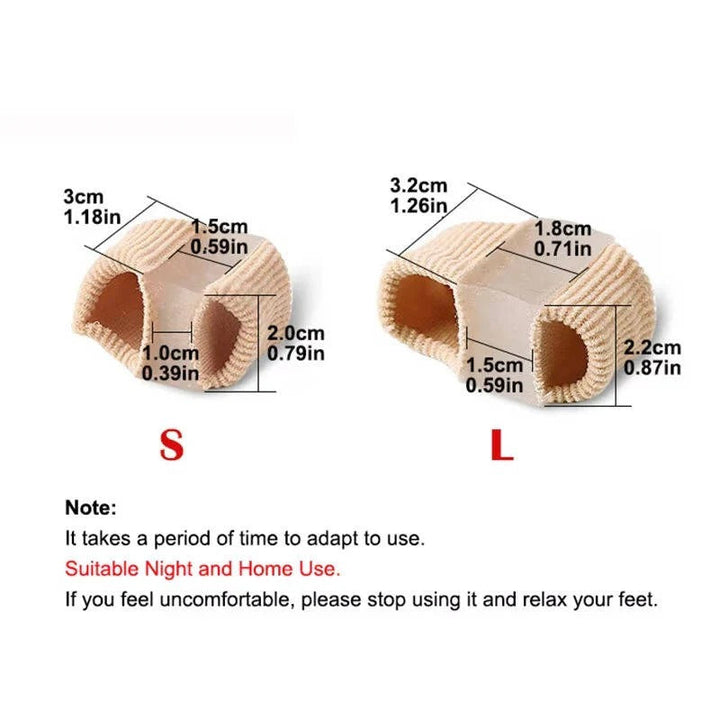 Flexible gel toe separators for women & men, reducing friction & providing pain relief for hammer toes & bunions.