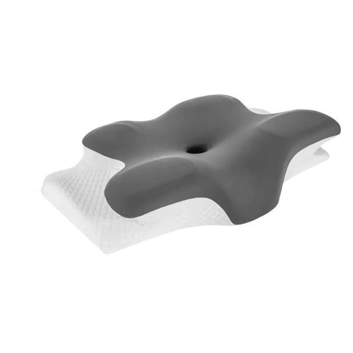 Unisex contour memory foam pillow for side & back sleepers, providing orthopedic neck support & comfort.