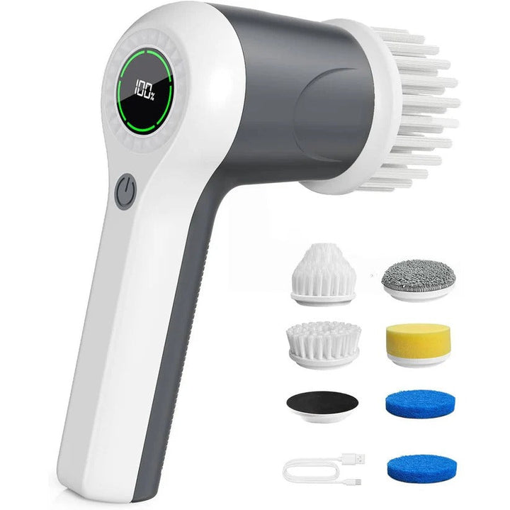 Rechargeable cordless electric deep cleaning tool, waterproof for easy and efficient household scrubbing.