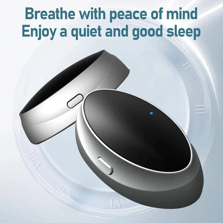 Compact snore reduction vibration device, a travel essential for better sleep and nasal breathing support.