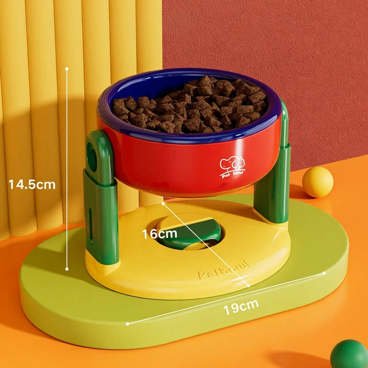Ergonomic adjustable raised dog & cat bowl, designed for neck protection and easier eating. Promotes better posture.