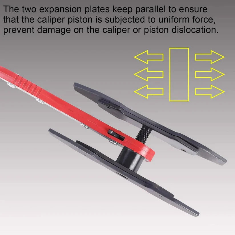 Heavy-duty universal ratchet brake tool for compressing pistons on various car models.