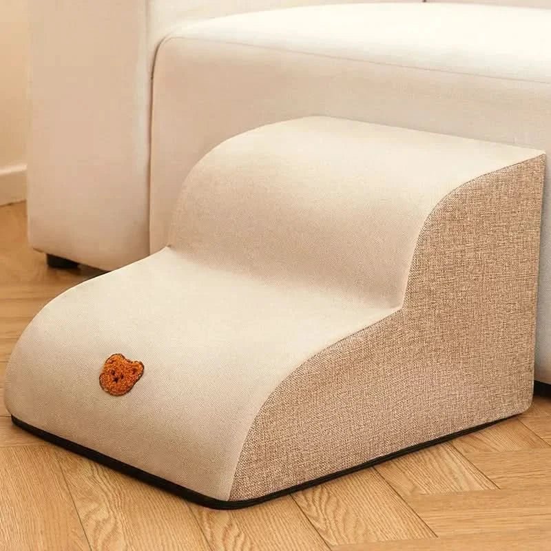 Ergonomic dog & cat stairs for joint support, helping senior pets climb with ease & safety.