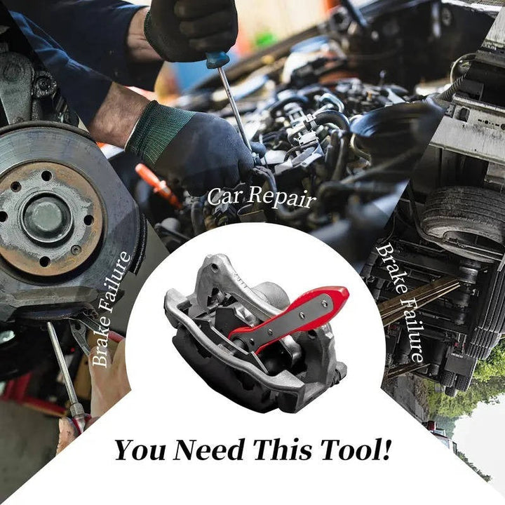 Professional brake service tool: universal ratchet piston compressor for all caliper types.