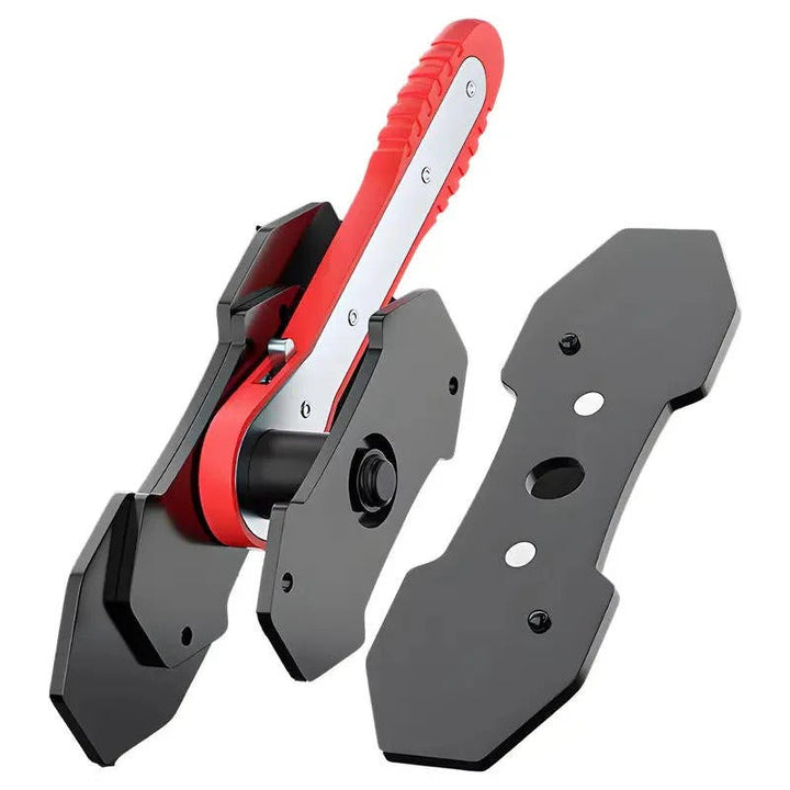 Universal ratchet brake caliper piston tool for easy disc brake pad changes and maintenance.