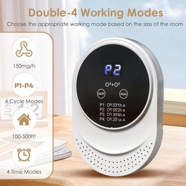 Home essential odor eliminator, programmable and filter-free, for pet odor and air freshness.