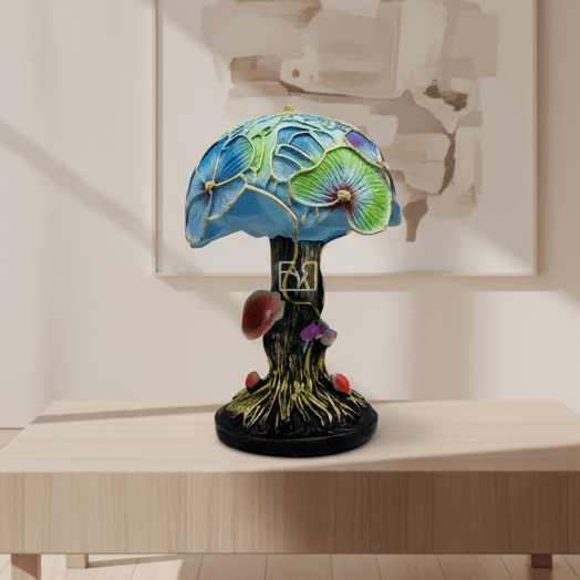 Beautiful mosaic table lamp, a cordless decorative light for living room or bedroom ambiance.