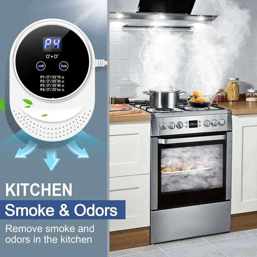Programmable odor neutralizer, filter-free, ensures household freshness and tackles pet odors.