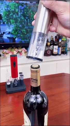 Stainless steel electric bottle opener, an essential wine accessory for effortless entertaining.