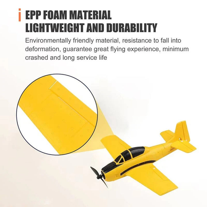 Durable EPP foam RC airplane for outdoor flights. Lightweight & crash-resistant remote control gyroplane.