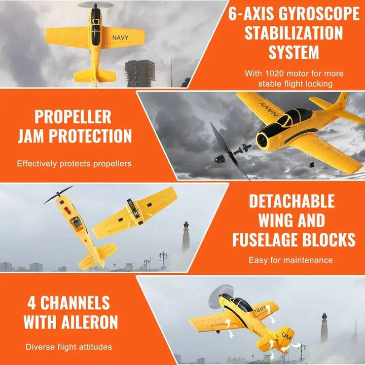 EPP foam RC airplane, lightweight & durable. Easy-to-fly gyroplane with dual batteries for longer fun.