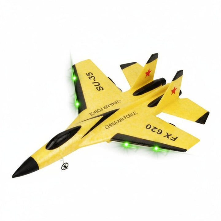 Durable EPP foam SU35 RC glider with LED lights, perfect for kids & adults enjoying outdoor radio control fun.