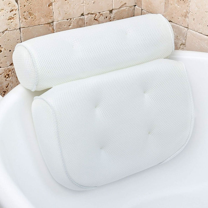 Ergonomic bath pillow for ultimate relaxation, offering plush comfort and support for a spa-like bathing experience.