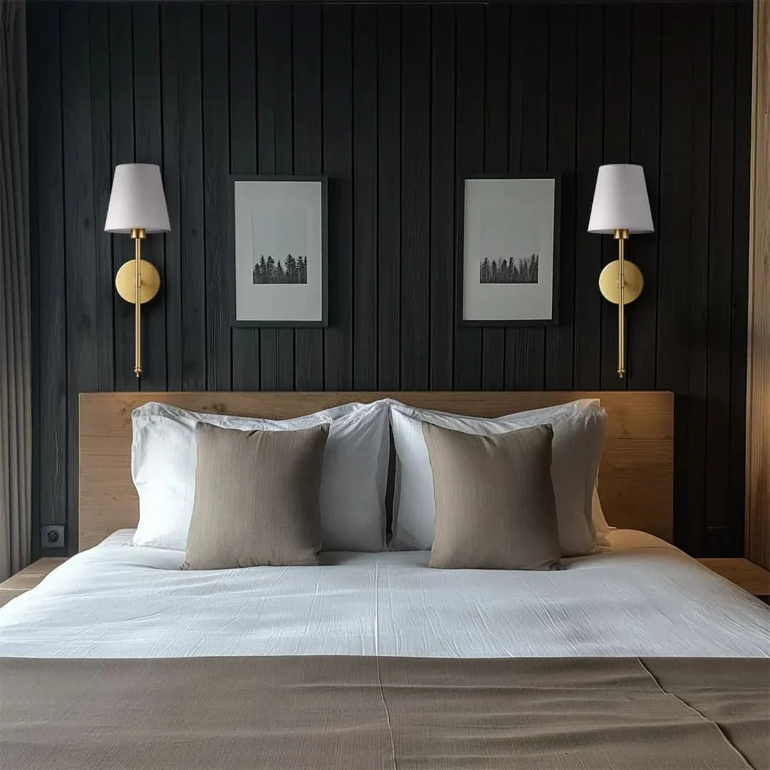 Modern industrial battery operated wall sconces (set of 2) with remote control, offering adjustable, ambient lighting.