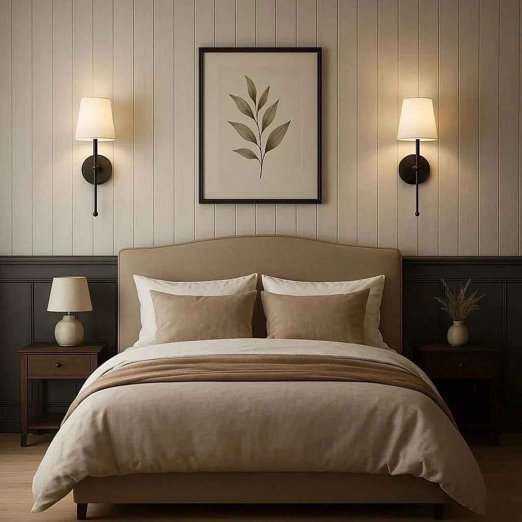Easy-install wireless wall light pair (2), battery operated with remote for adjustable brightness. Perfect for any room.