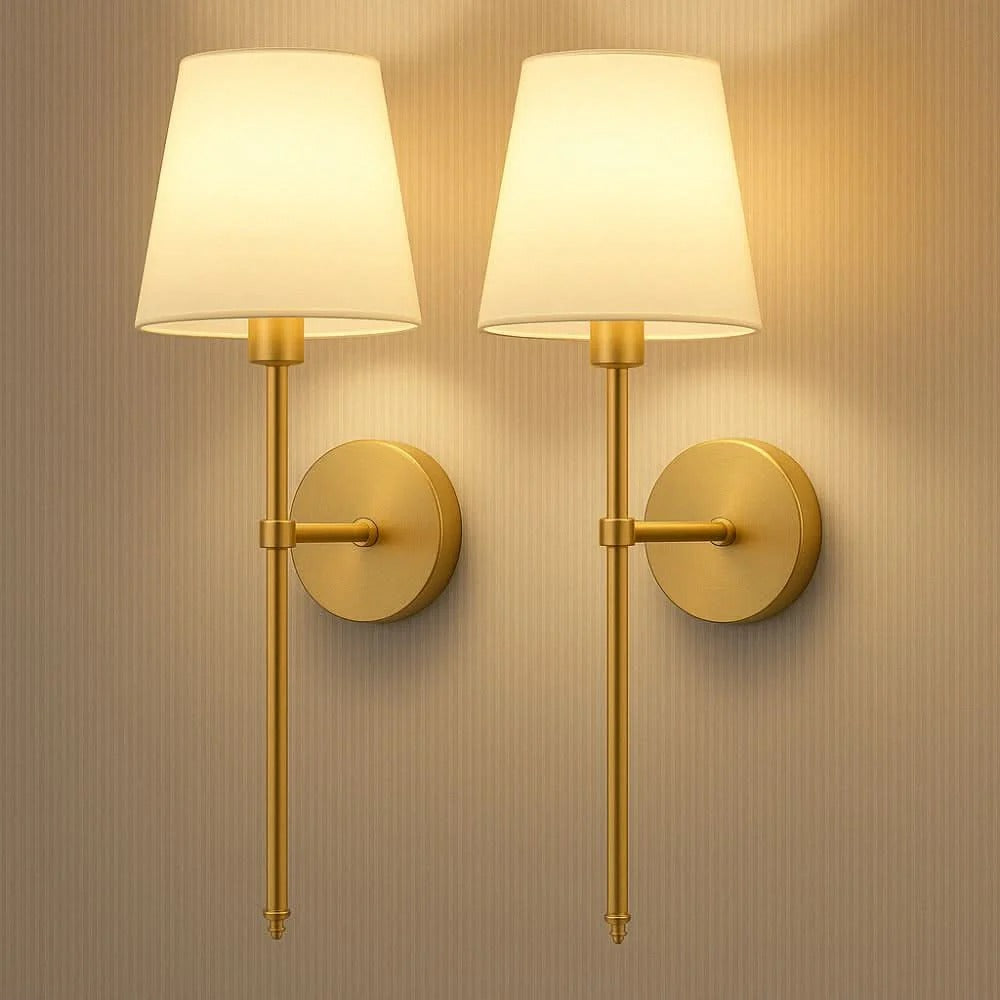 Set of 2 wireless battery operated wall sconces with remote control for easy, adjustable ambient lighting.