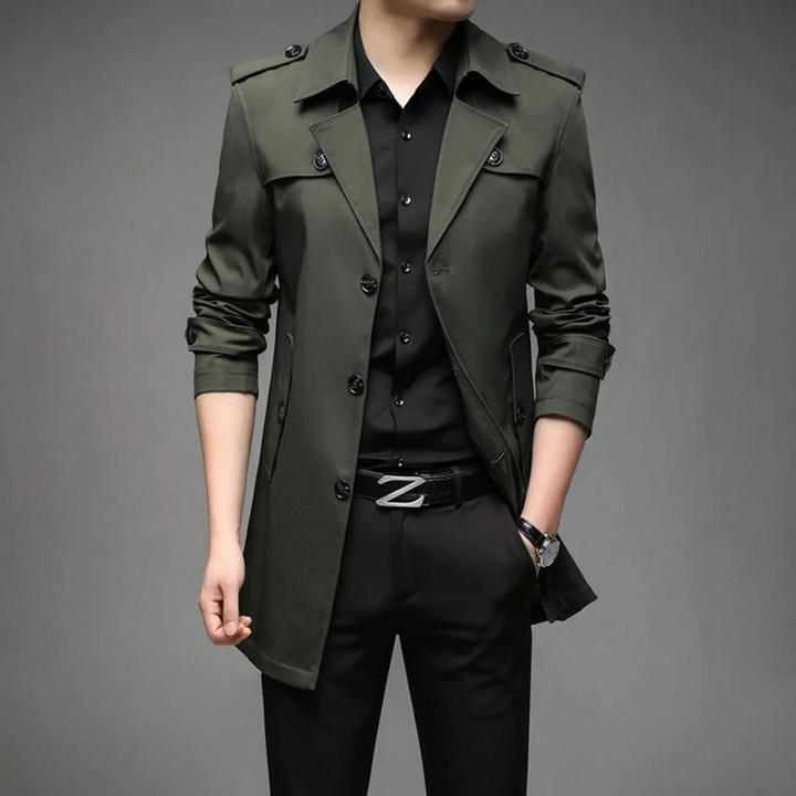 Men's Single Breasted Lightweight Trench Coat