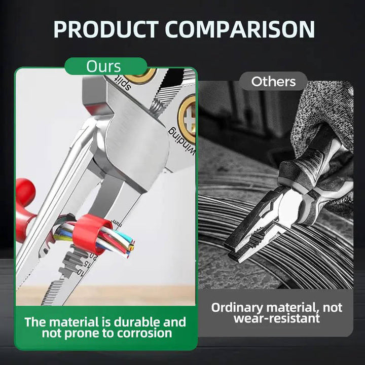 Integrated voltage tester & crimper for secure electrical connections and safe wiring projects.