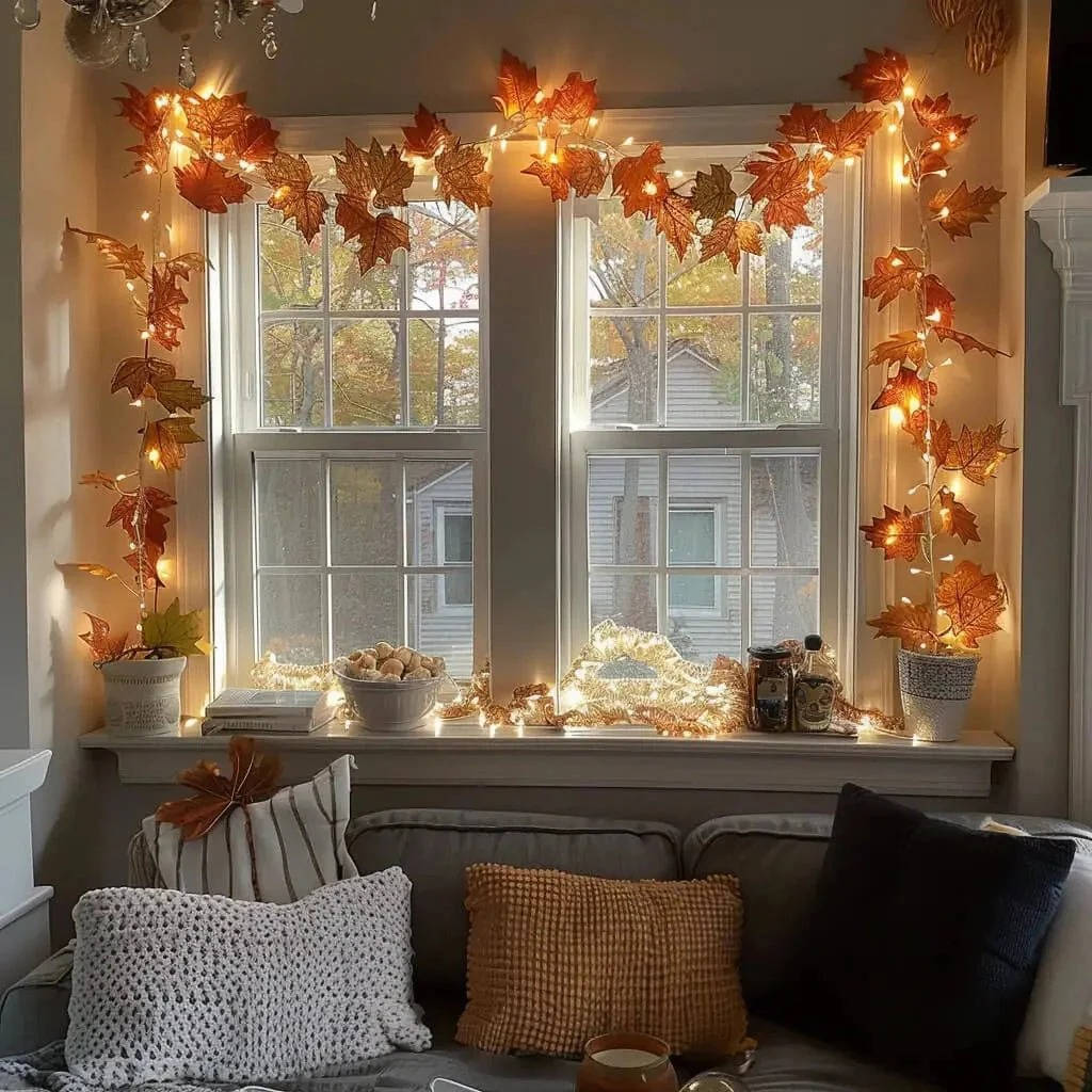 Decorative Lighted Ornament Garland, flexible and lit with a warm glow, enhancing any seasonal space.
