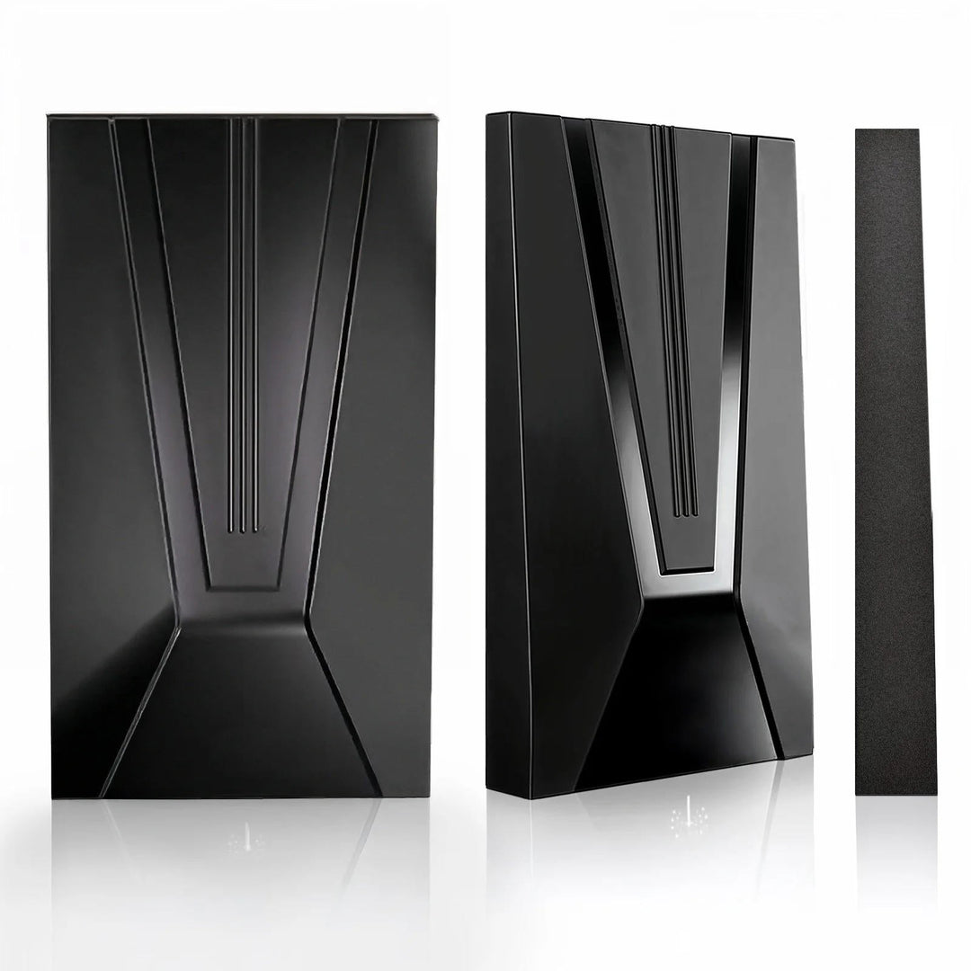 Indoor HDTV antenna, sleek design, 360-mile range, signal booster, multi-directional, enhances TV reception, tech gadget.