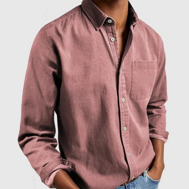 Men's stylish long sleeve button-down casual shirt, versatile classic fit for smart everyday fashion.