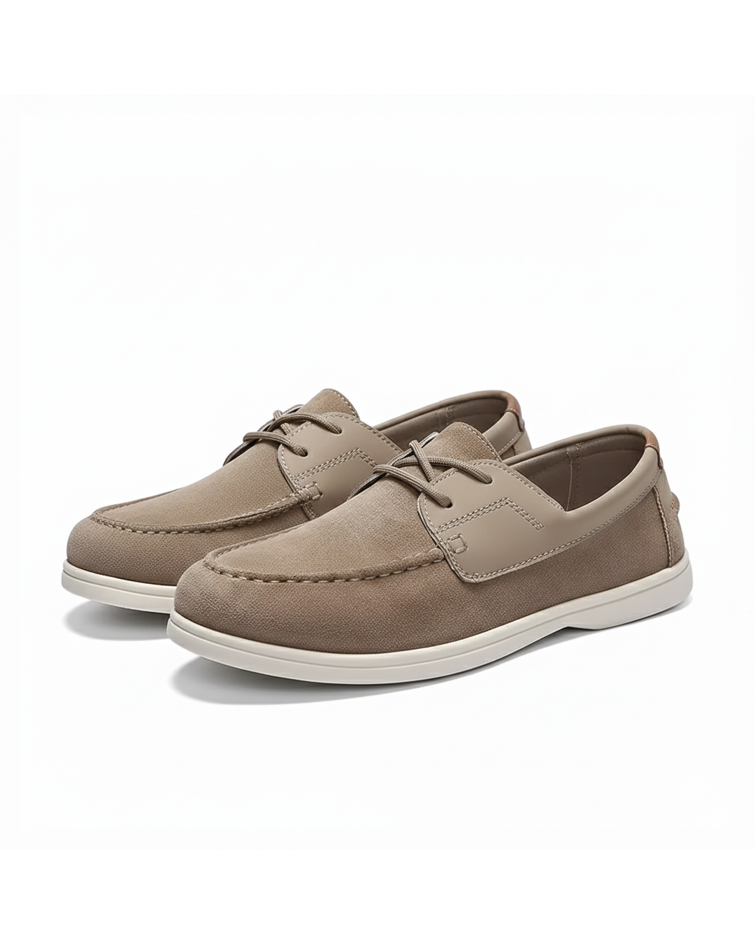 Khaki suede slip-on shoes for men, urban comfort style, perfect for everyday wear