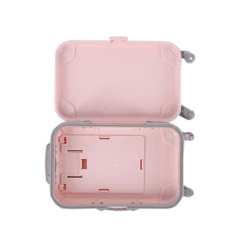 Stylish 18-inch doll travel suitcase, ideal for kids' imaginative play and doll organization.
