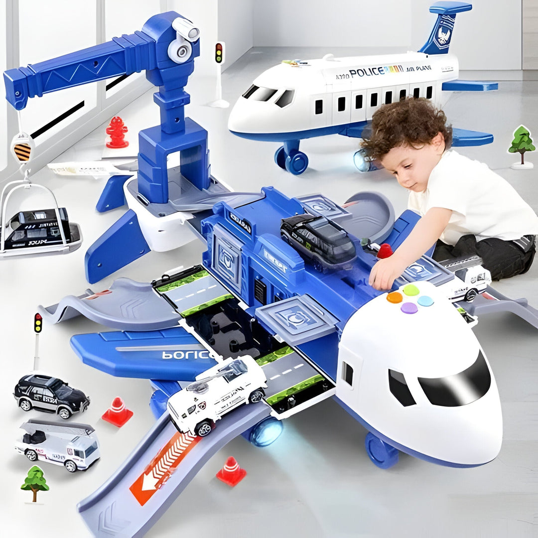 Kids' Interactive Airplane Playset, a fun educational toy with bright lights & engaging sounds for ages 3-12.